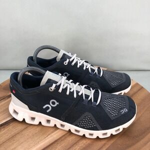 On Cloud X Womens Running Shoes Navy White Size 9 Cushioned Comfort Lightweight